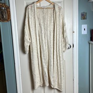 NWOT American Eagle Hooded Open Knit Longline Cardigan Kimono XS/S